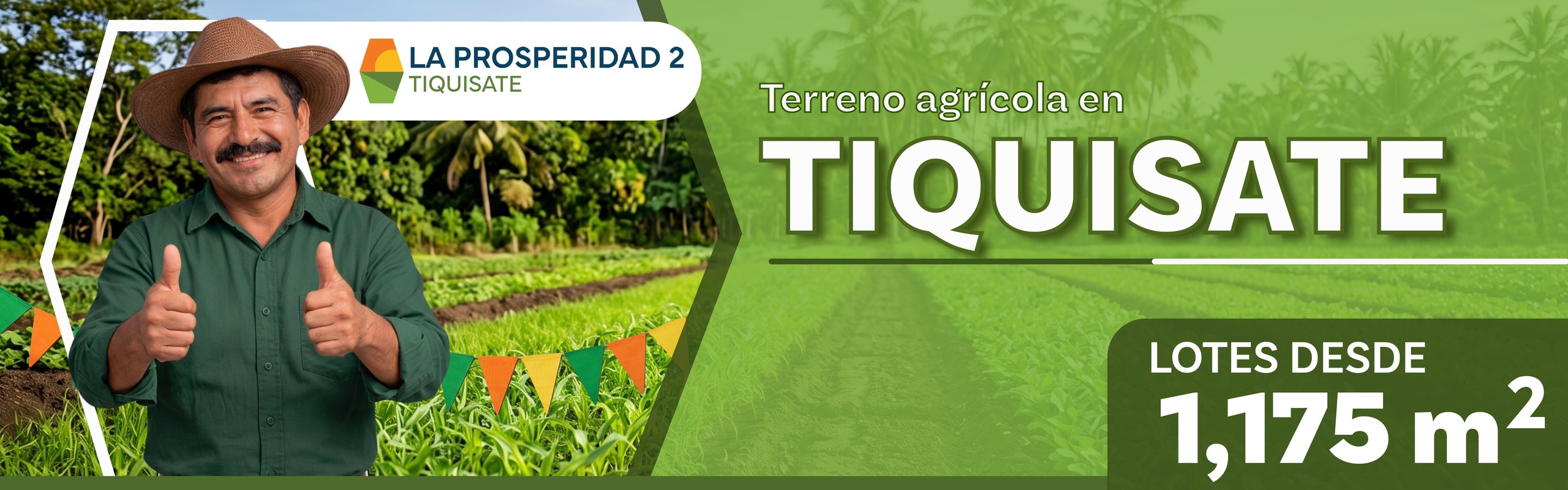 La Prosperidad 2 Tiquisate: terreno agricola con lotes desde 1,175 m2